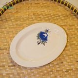  Dĩa Hột Xoài Vẽ Tay Bông Xanh – Vườn Nhà Gốm – Dùng Đựng Đồ Ăn – Size D30xR21xC3 