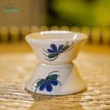  Chén Nước Chấm Vẽ Tay Bông Xanh – Vườn Nhà Gốm – Dùng Đựng Nước Chấm – Size R8xC3. 