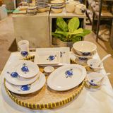  Ống Đũa Vẽ Tay Bông Xanh – Vườn Nhà Gốm – Dùng Ăn Phở, Canh – Size 15cm 