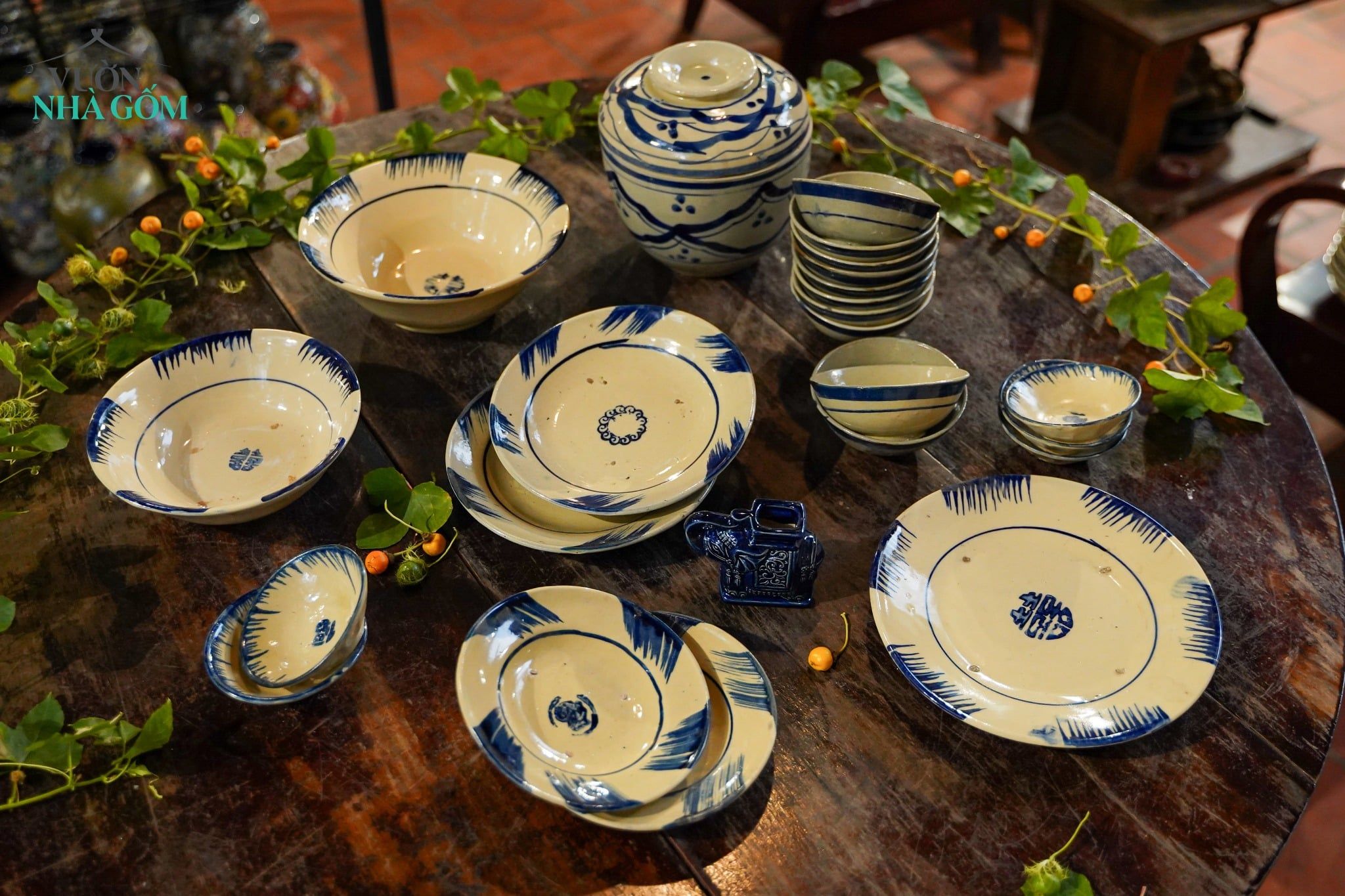  [TẾT] Bộ Chén Bát Xanh - Chén Bát Lái Thiêu - Quà Tặng Gia Đình 