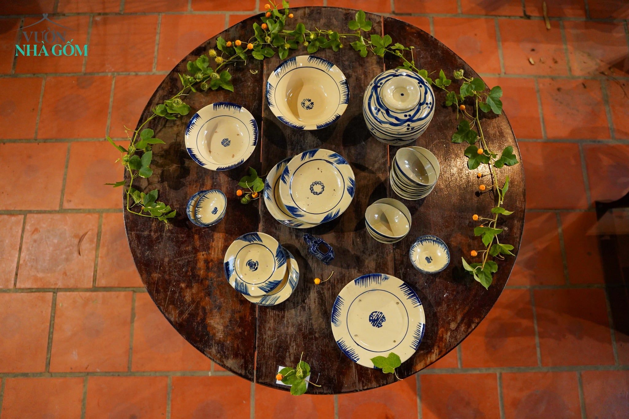  [TẾT] Bộ Chén Bát Xanh - Chén Bát Lái Thiêu - Quà Tặng Gia Đình 