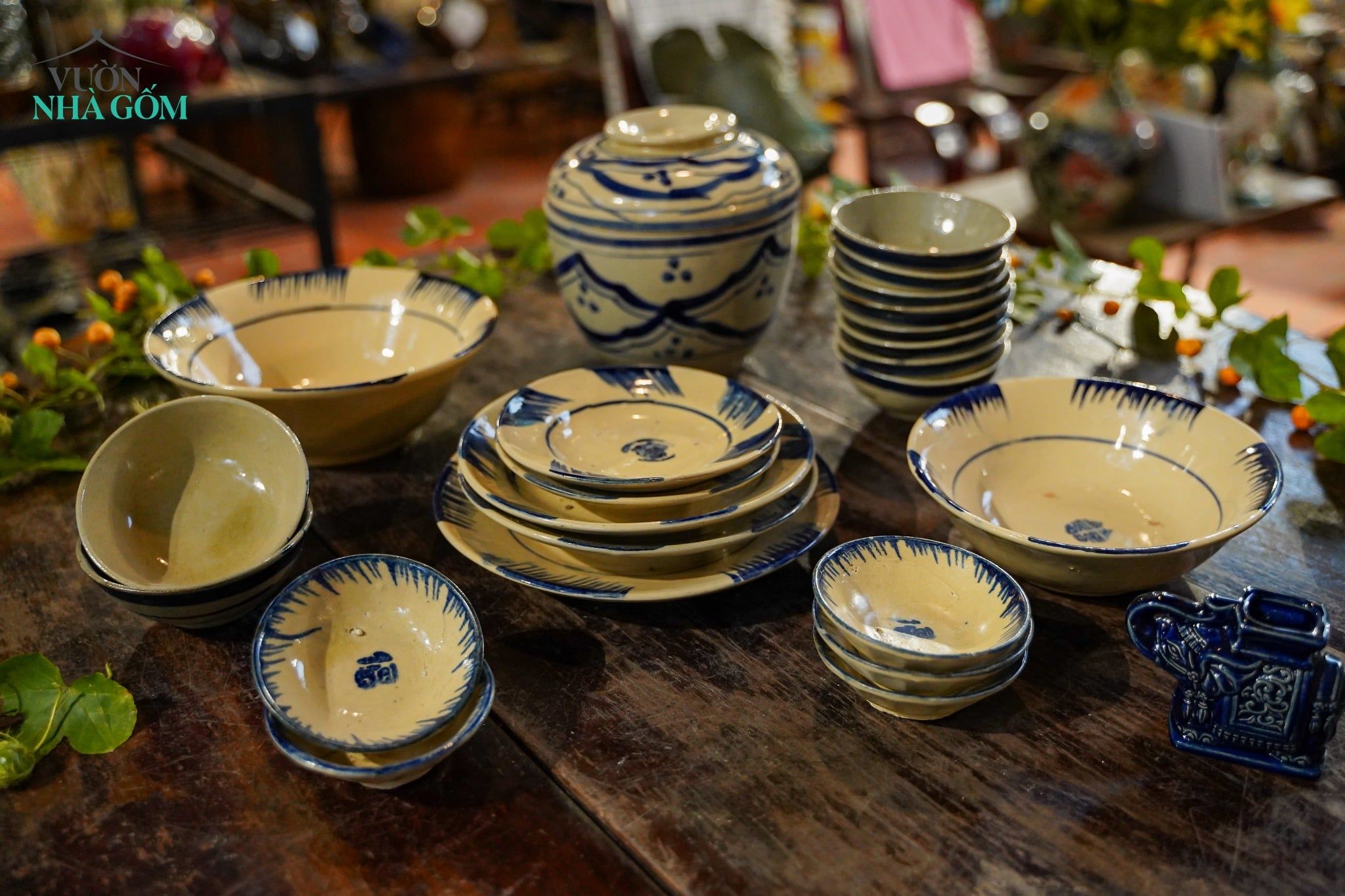  [TẾT] Bộ Chén Bát Xanh - Chén Bát Lái Thiêu - Quà Tặng Gia Đình 