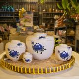  Thố Gốm 7cm Vẽ Tay Bông Xanh – Vườn Nhà Gốm – Thố Gia Vị 