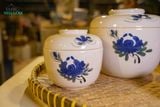  Thố Gốm 14cm Vẽ Tay Bông Xanh – Vườn Nhà Gốm – Thố Đựng Mỡ, Dưa Muối. 