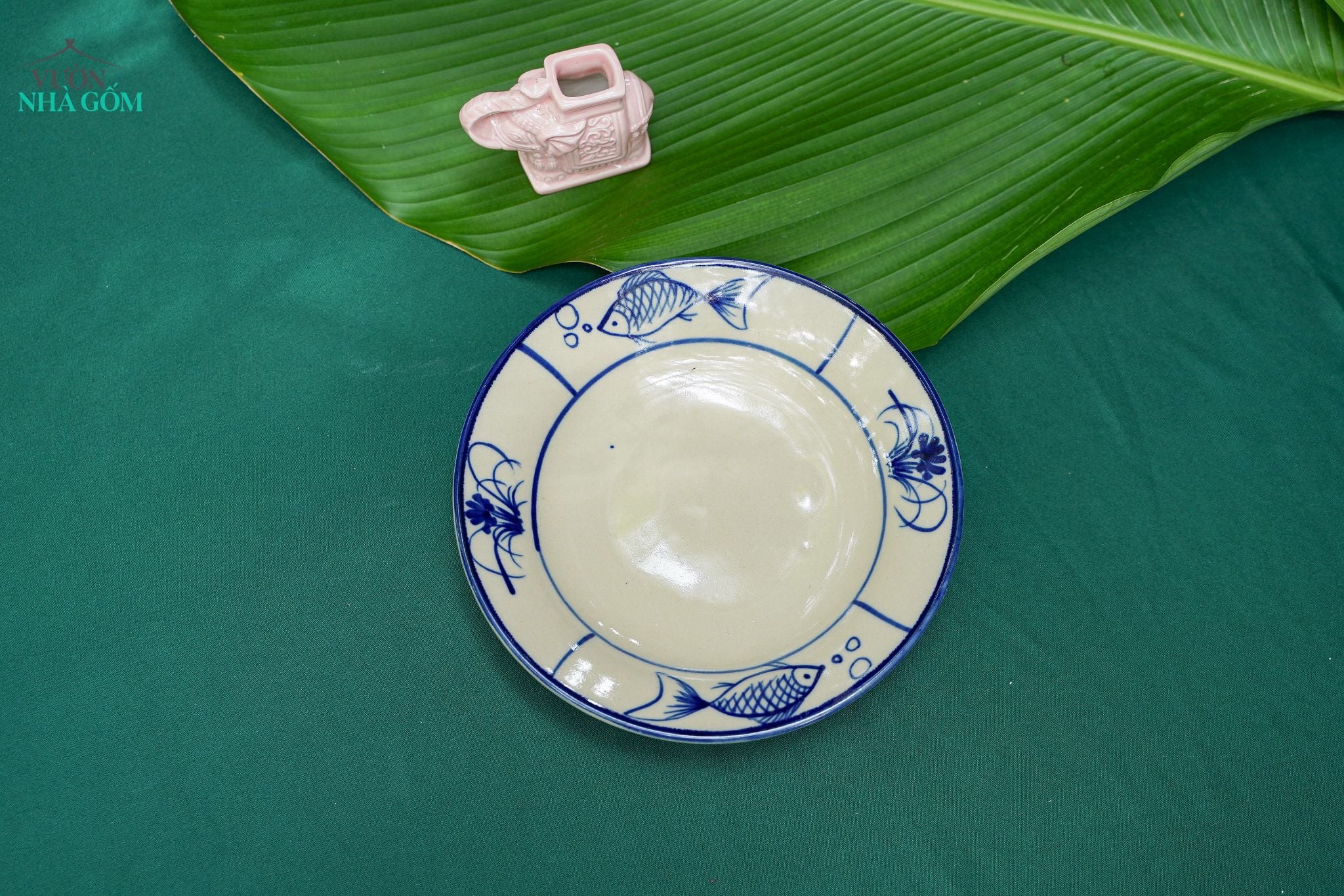  CBLX, Dĩa Lớn 20cm Vẽ Cá - Chén Bát Hiện Đại - Đĩa Đựng Đồ Ăn. 