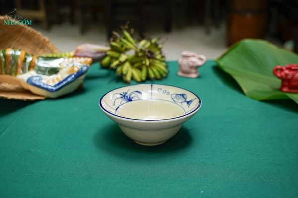 CBLX, Chén Chiết Yêu Lớn Vẽ Cá - Chén Bát Hiện Đại - Tô Chiết Yêu - R17cm 