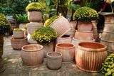  Chậu Sọc Đũa Gốm Đất Nung, Chậu Gốm Trồng Cây Sân Vườn, Chậu Đất Nung. 
