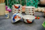  Chén Cơm Vẽ Tay Gà Dầu – Vườn Nhà Gốm – Dùng Ăn Cơm, soup – Size 12cm 