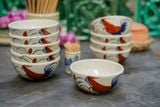  Chén Cơm Vẽ Tay Gà Dầu – Vườn Nhà Gốm – Dùng Ăn Cơm, soup – Size 12cm 