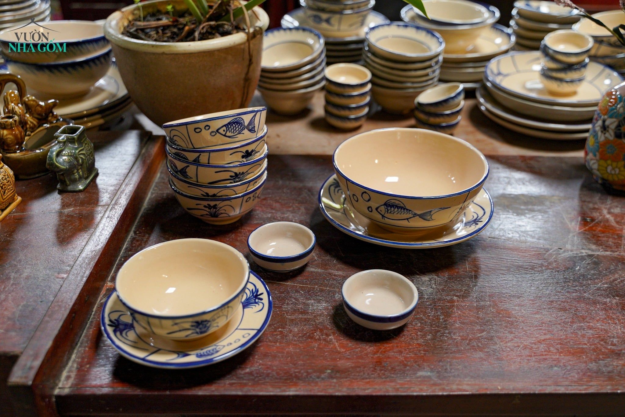  [TẾT] Bộ Chén Bát Vẽ Cá Cao Cấp - Chén Bát Hiện Đại - Sản Phẩm Quà Tặng Tết Bính Ngọ 2026 