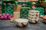  CBLX, Tô Cơm Vẽ Gà - Chén Bát Hiện Đại - Tô Ăn Bún, Tô Phở - R13,5cm 
