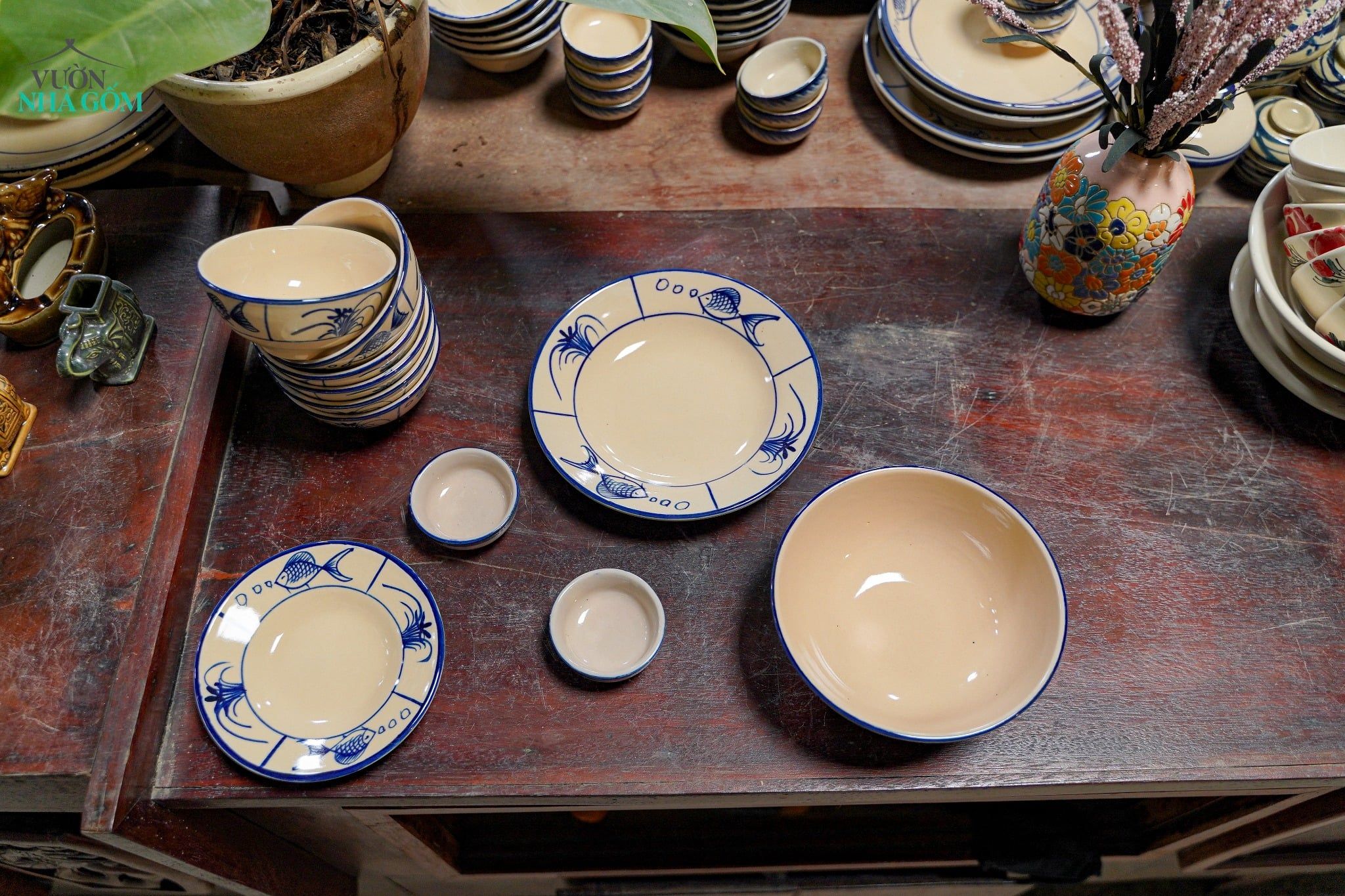  [TẾT] Bộ Chén Bát Vẽ Cá Cao Cấp - Chén Bát Hiện Đại - Sản Phẩm Quà Tặng Tết Bính Ngọ 2026 