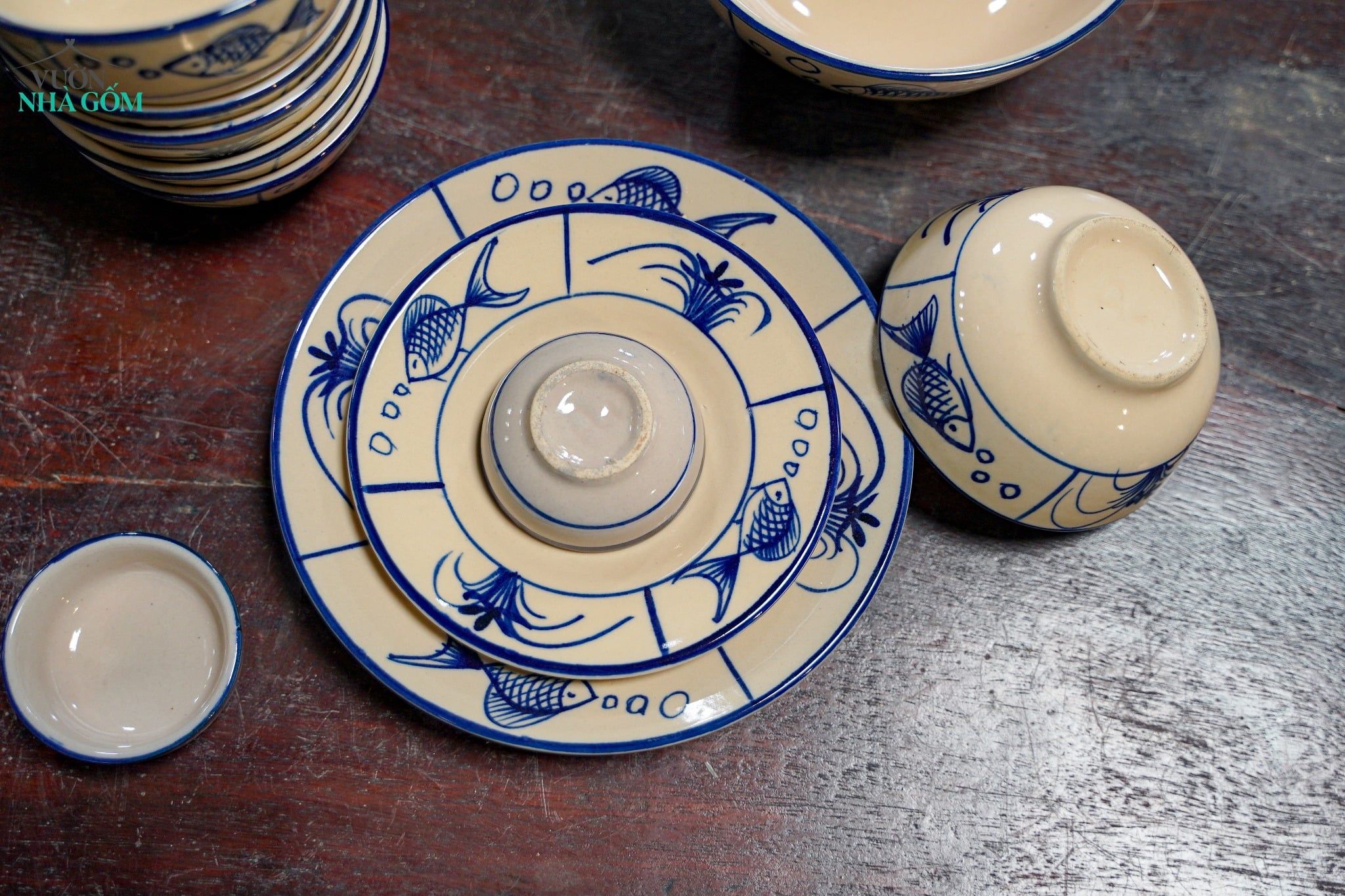  [TẾT] Bộ Chén Bát Vẽ Cá Cao Cấp - Chén Bát Hiện Đại - Sản Phẩm Quà Tặng Tết Bính Ngọ 2026 