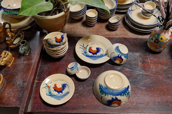  [TẾT] Bộ Chén Bát Vẽ Gà Cao Cấp - Chén Bát Hiện Đại - Sản Phẩm Quà Tặng Tết Bính Ngọ 2026 