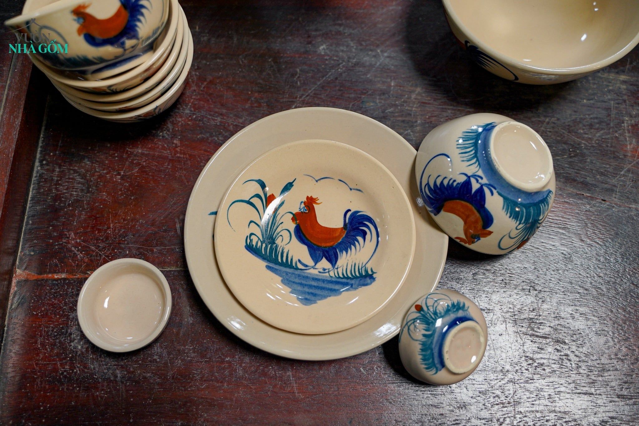  [TẾT] Bộ Chén Bát Vẽ Gà Cao Cấp - Chén Bát Hiện Đại - Sản Phẩm Quà Tặng Tết Bính Ngọ 2026 