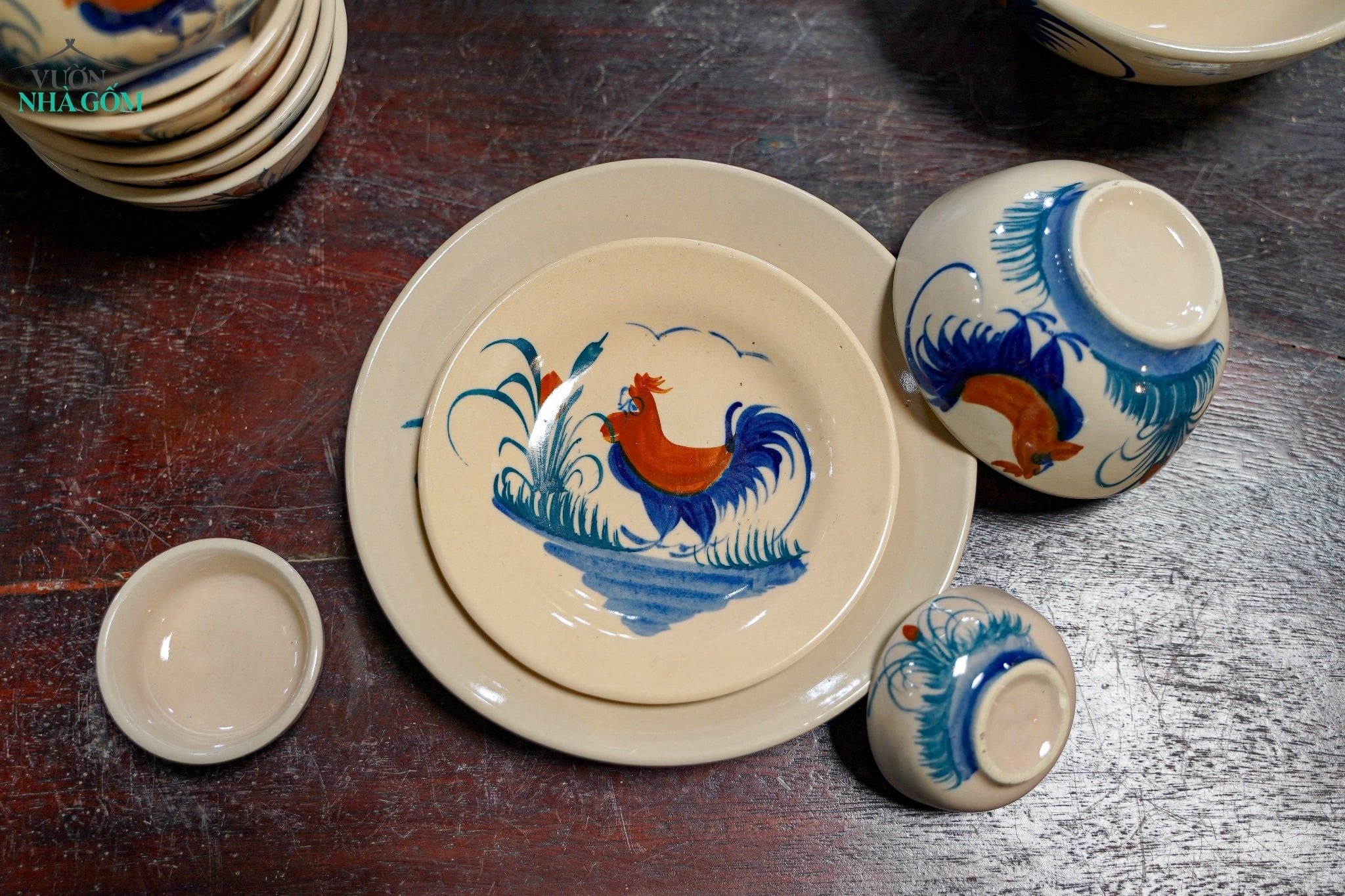  [TẾT] Bộ Chén Bát Vẽ Gà Cao Cấp - Chén Bát Hiện Đại - Sản Phẩm Quà Tặng Tết Bính Ngọ 2026 