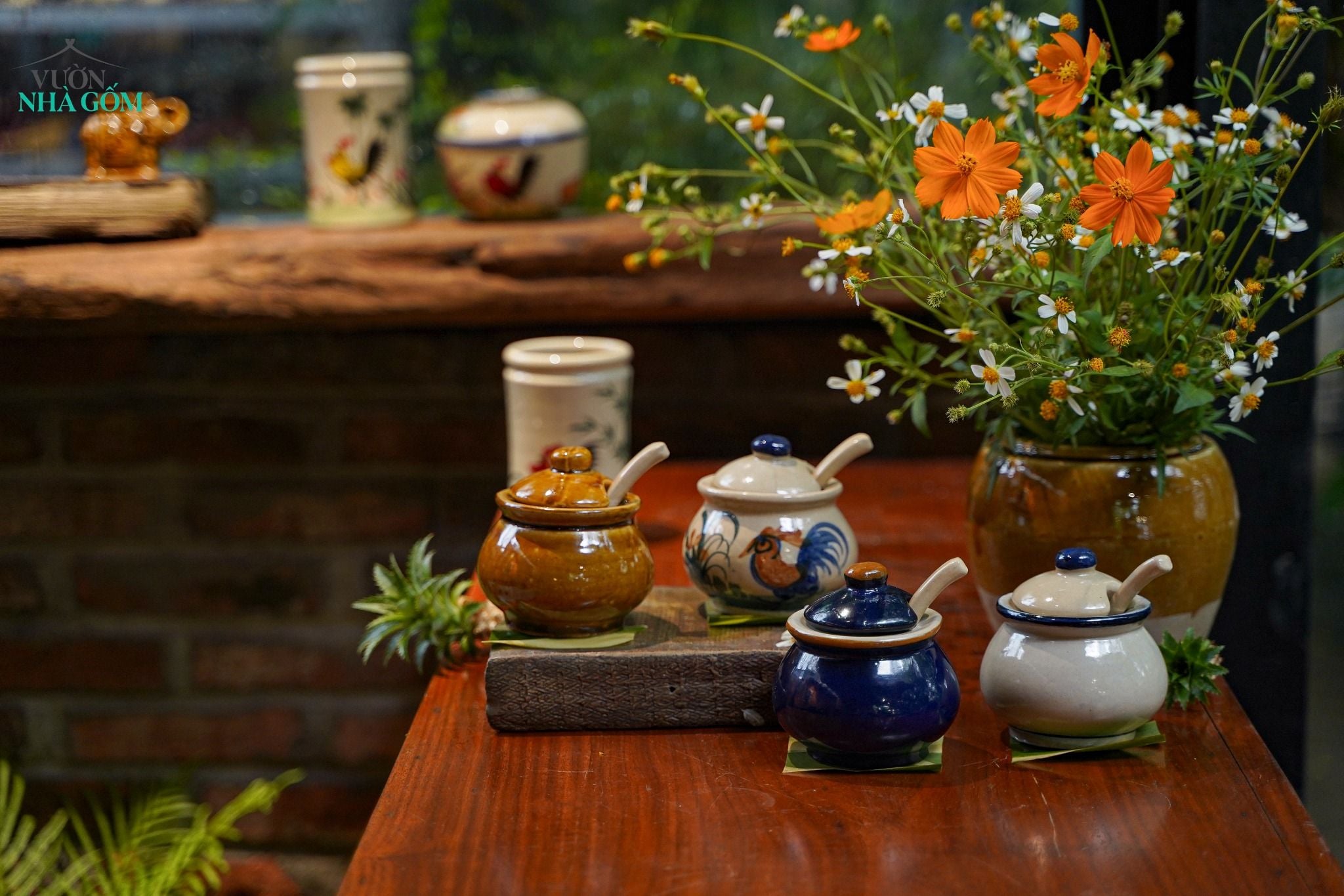  CBLT, Hũ Gốm Gia Vị Lái Thiêu Có Muỗng – Màu Mộc Dân Dã | R9 × C10 