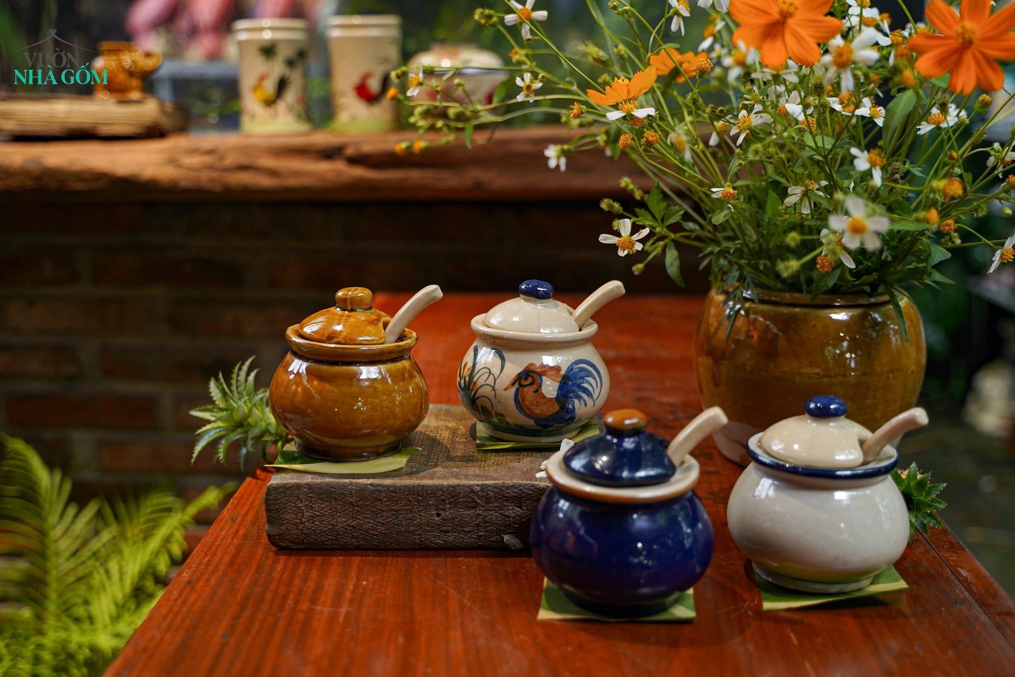  CBLT, Hũ Gốm Gia Vị Lái Thiêu Có Muỗng – Màu Mộc Dân Dã | R9 × C10 