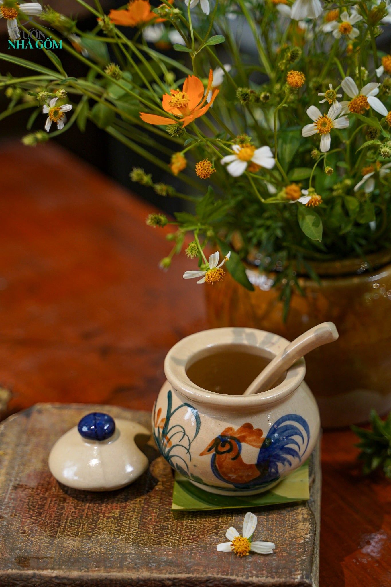  CBLT, Hũ Gốm Gia Vị Lái Thiêu Có Muỗng – Màu Mộc Dân Dã | R9 × C10 