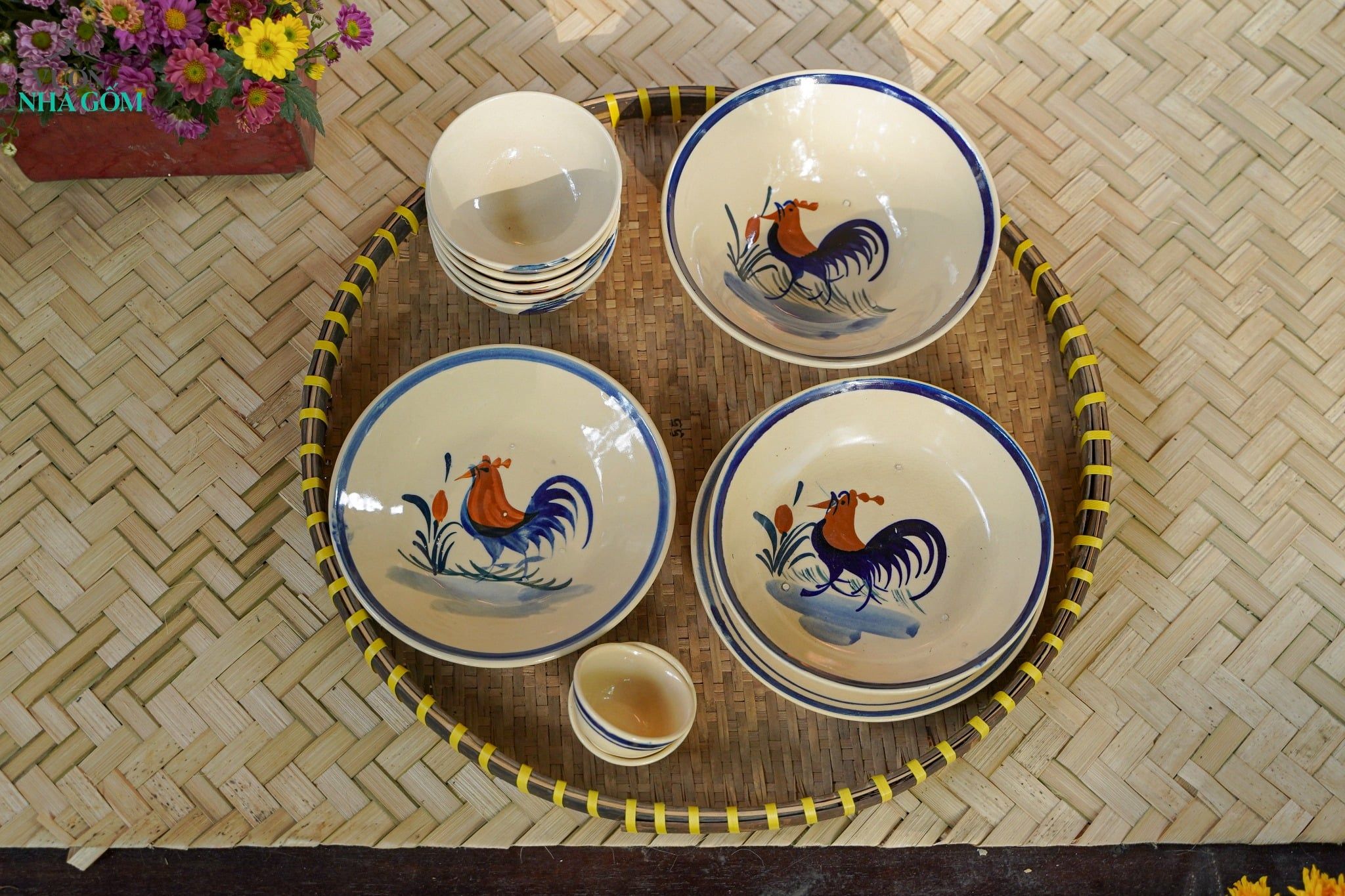  [TẾT] Bộ Chén Bát Vẽ Gà - Chén Bát Lái Thiêu - Sản Phẩm Quà Tặng Tết Bính Ngọ 2026 