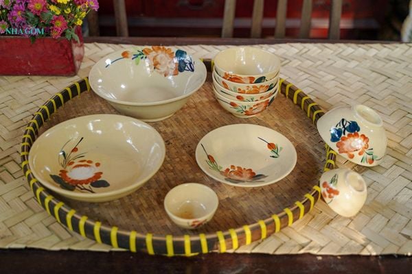  [TẾT] Bộ Chén Bát Vẽ Bông Nâu - Chén Bát Lái Thiêu - Sản Phẩm Quà Tặng Tết Bính Ngọ 2026 