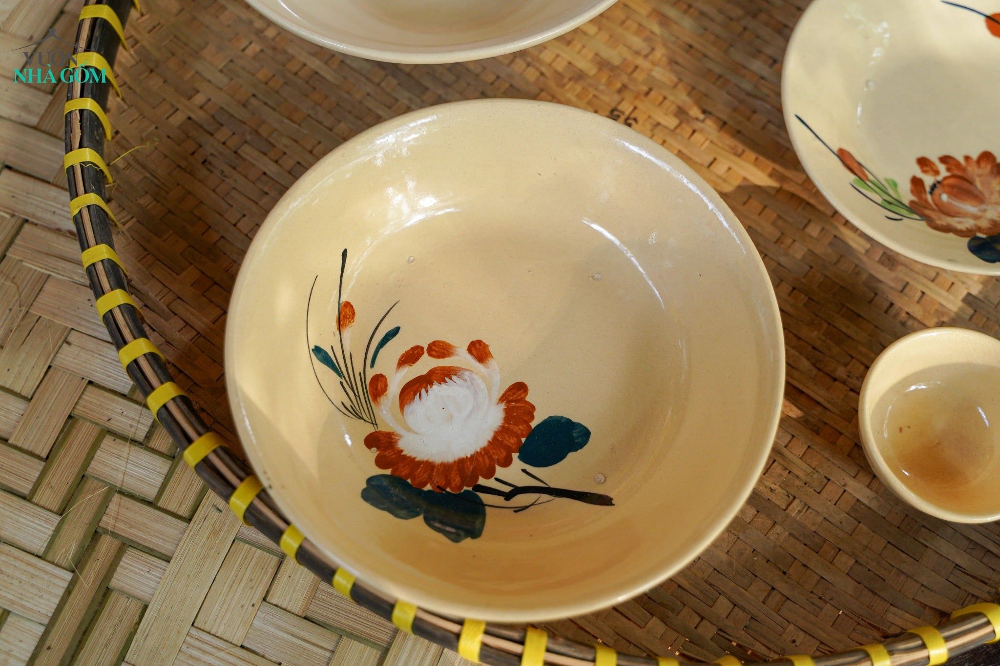  [TẾT] Bộ Chén Bát Vẽ Bông Nâu - Chén Bát Lái Thiêu - Sản Phẩm Quà Tặng Tết Bính Ngọ 2026 