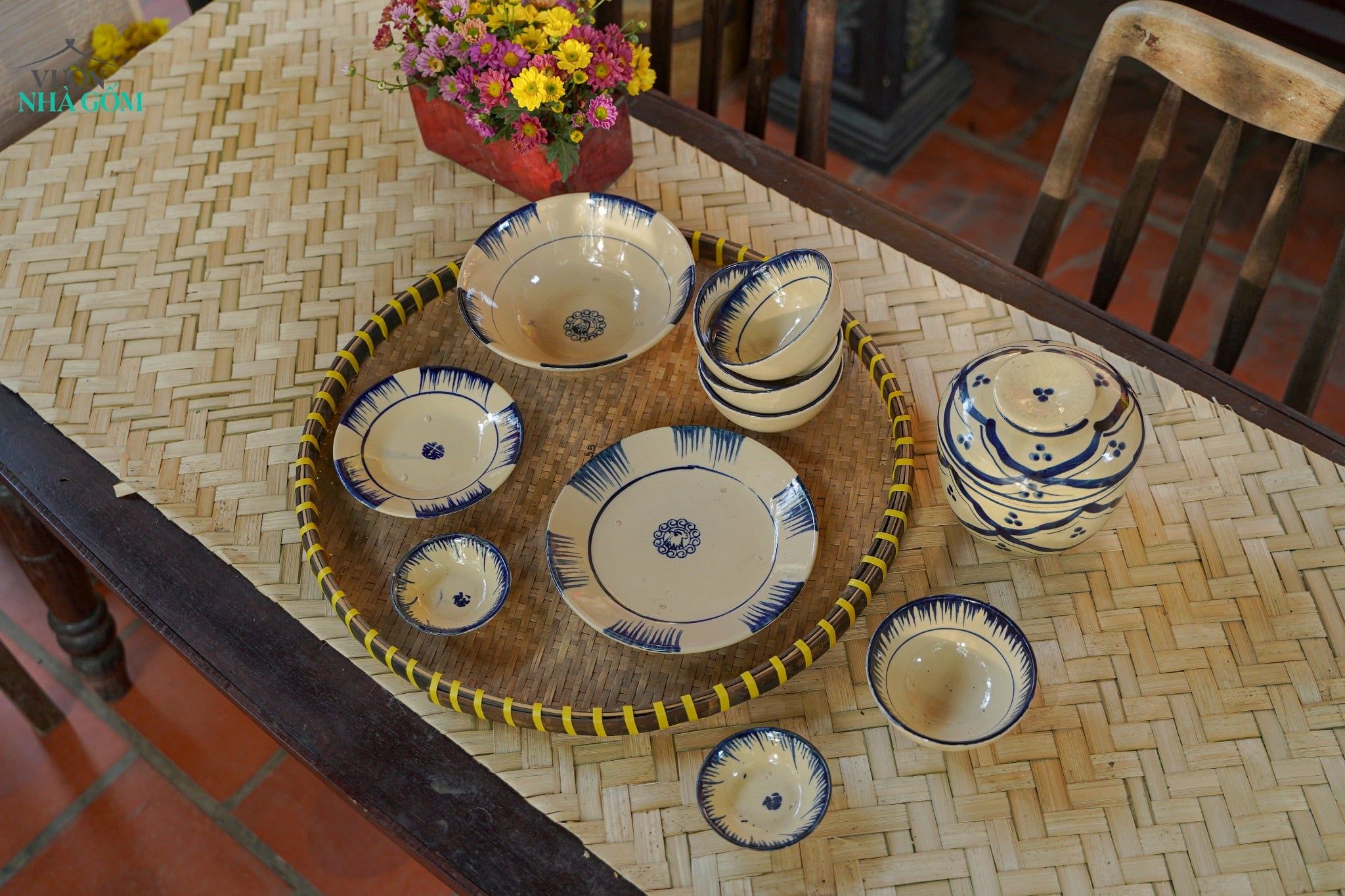  [TẾT] Bộ Chén Bát Phết Xanh - Chén Bát Lái Thiêu - Sản Phẩm Quà Tặng Tết Bính Ngọ 2026 
