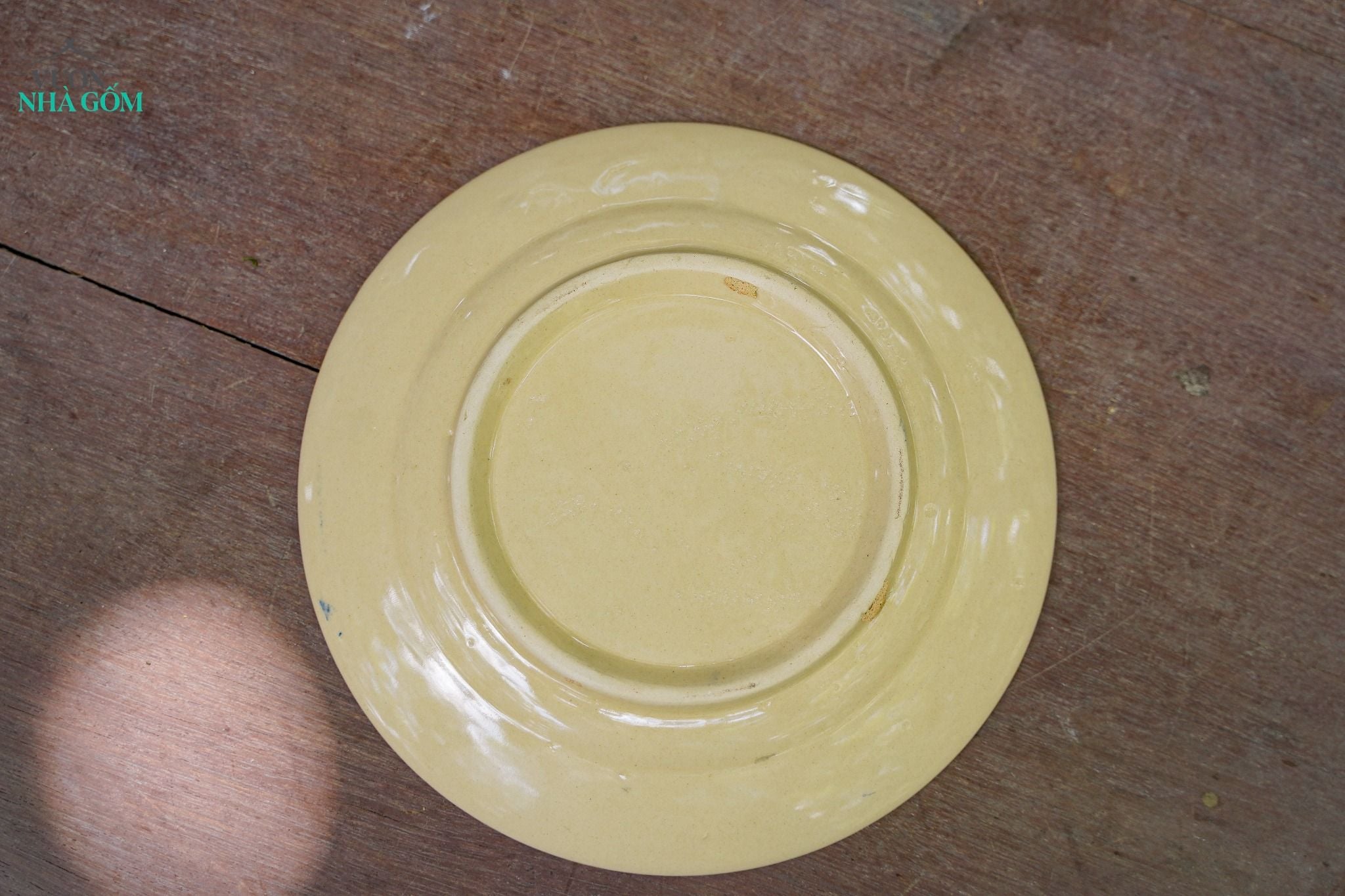  [TẾT] Dĩa Dẹt Vẽ Gà - Chén Bát Lái Thiêu - Dĩa Cơm Tấm - Rộng 22cm x Cao 3cm. 