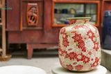  Bình Bách Hoa Dáng Bầu - Bình Gốm Khắc Thủ Công - C28 x R22cm - SP036020 