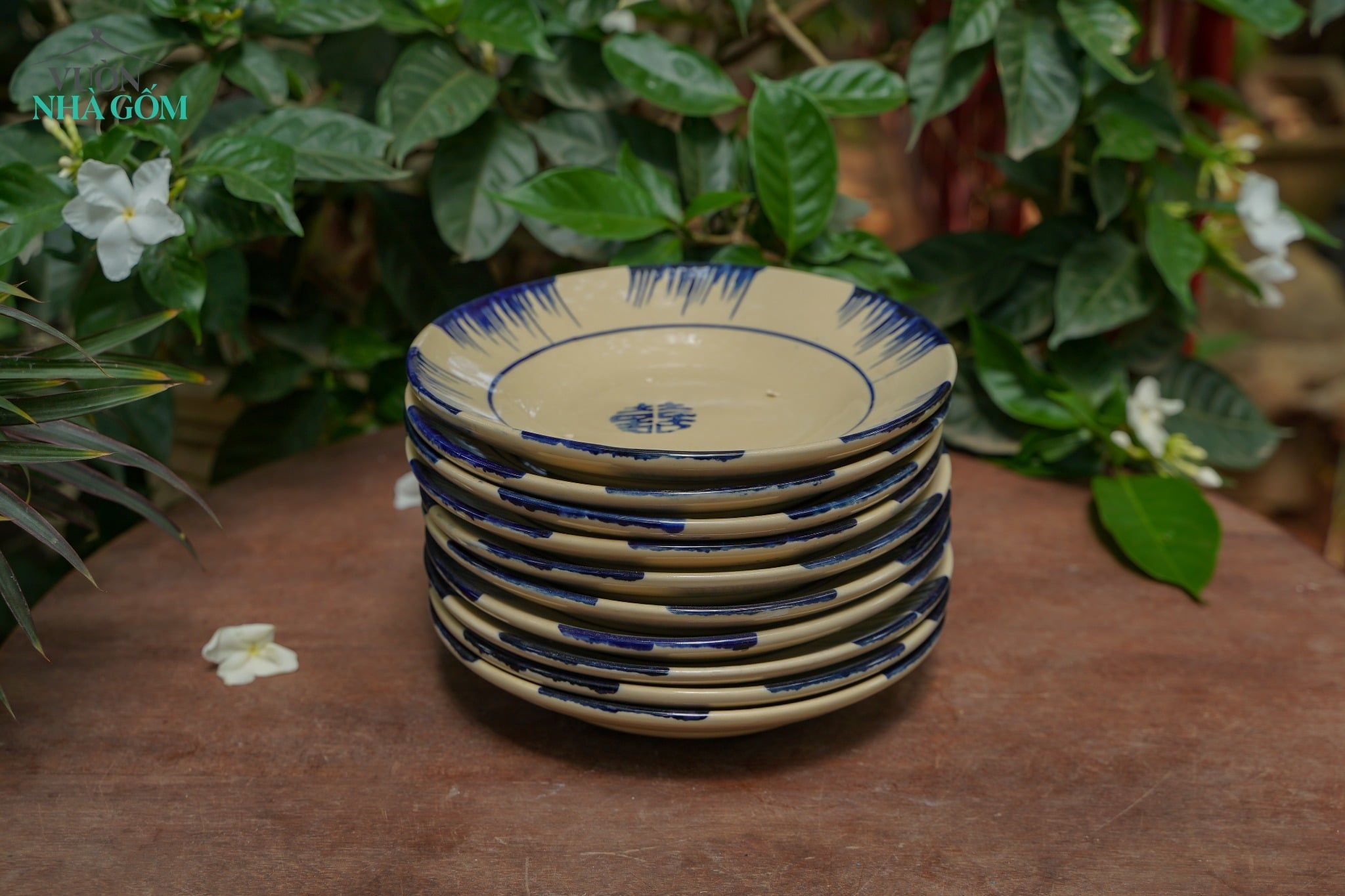  Dĩa lớn phết xanh- Gas, chén bát Lái Thiêu, C4xR21cm - SP002843 