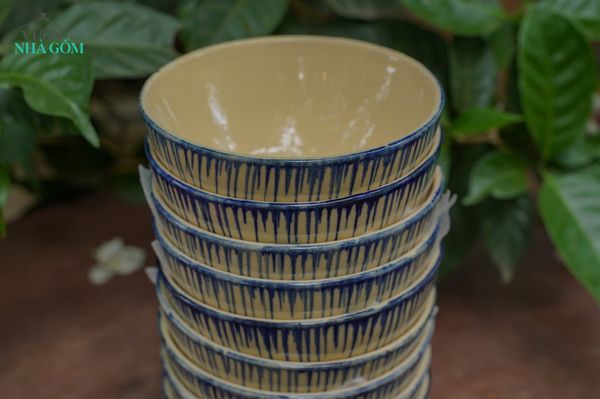  Chén cơm phết xanh ngoài, chén bát Lái Thiêu, R12xC6-SP002831 