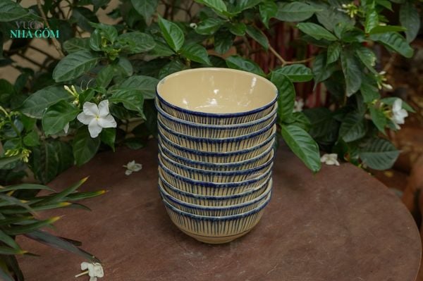  Tô cơm lớn phết xanh, chén bát Lái Thiêu, (R18xC8) - SP035721 