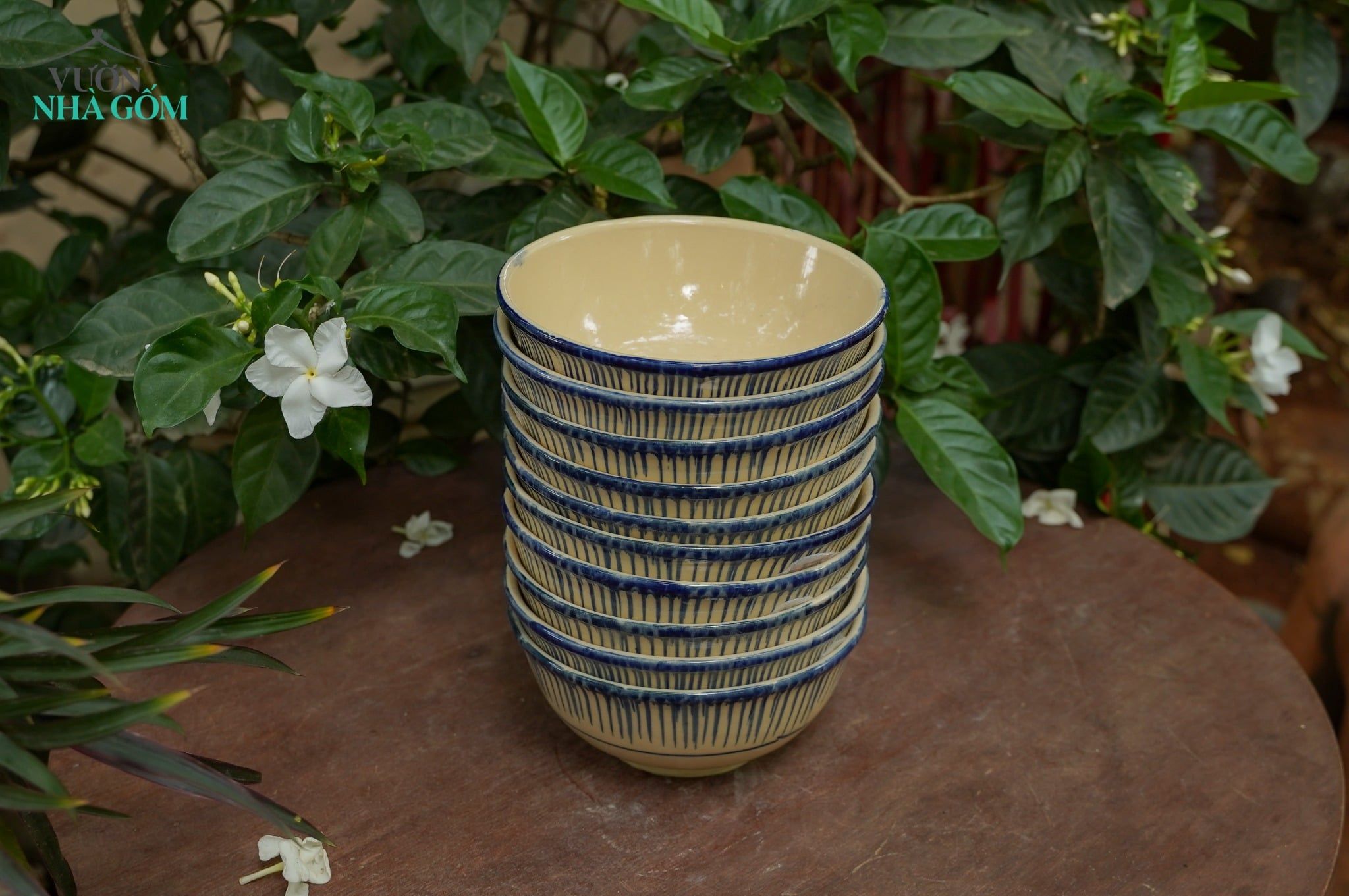  Tô cơm lớn phết xanh, chén bát Lái Thiêu, (R18xC8) - SP035721 