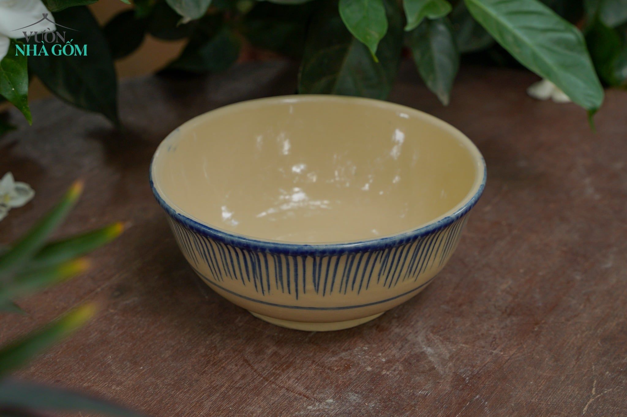  Tô cơm lớn phết xanh, chén bát Lái Thiêu, (R18xC8) - SP035721 