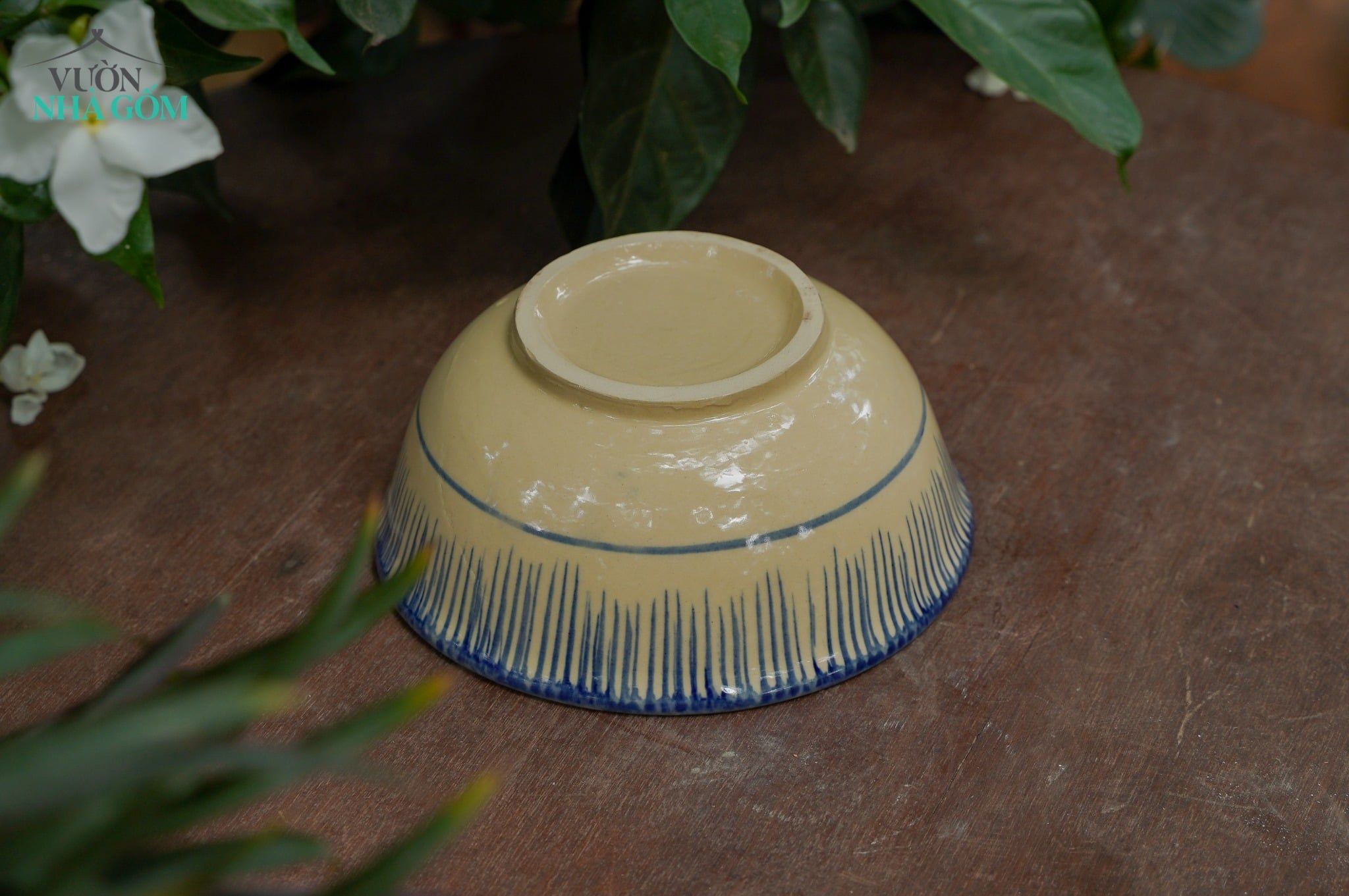  Tô cơm lớn phết xanh, chén bát Lái Thiêu, (R18xC8) - SP035721 