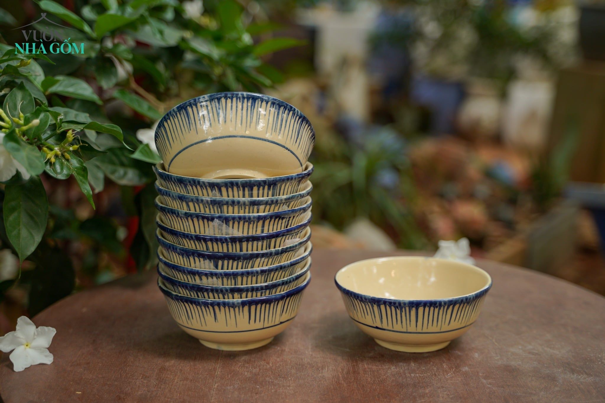  Tô Cơm Nhỏ Phết Xanh, chén bát Lái Thiêu, R14xC6 - SP002837 