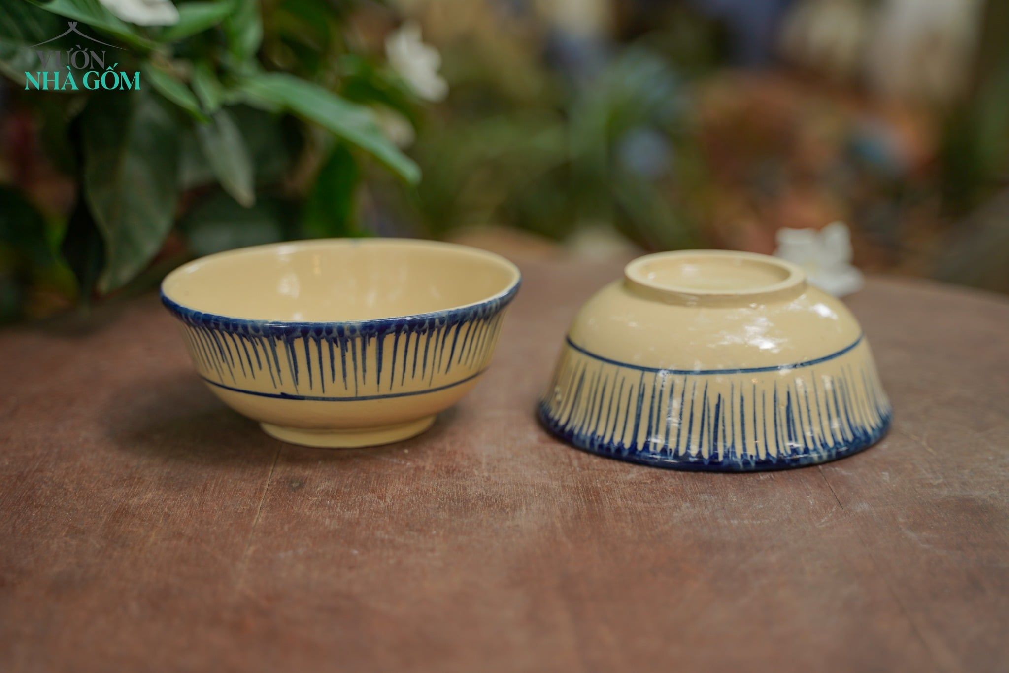  Tô Cơm Nhỏ Phết Xanh, chén bát Lái Thiêu, R14xC6 - SP002837 