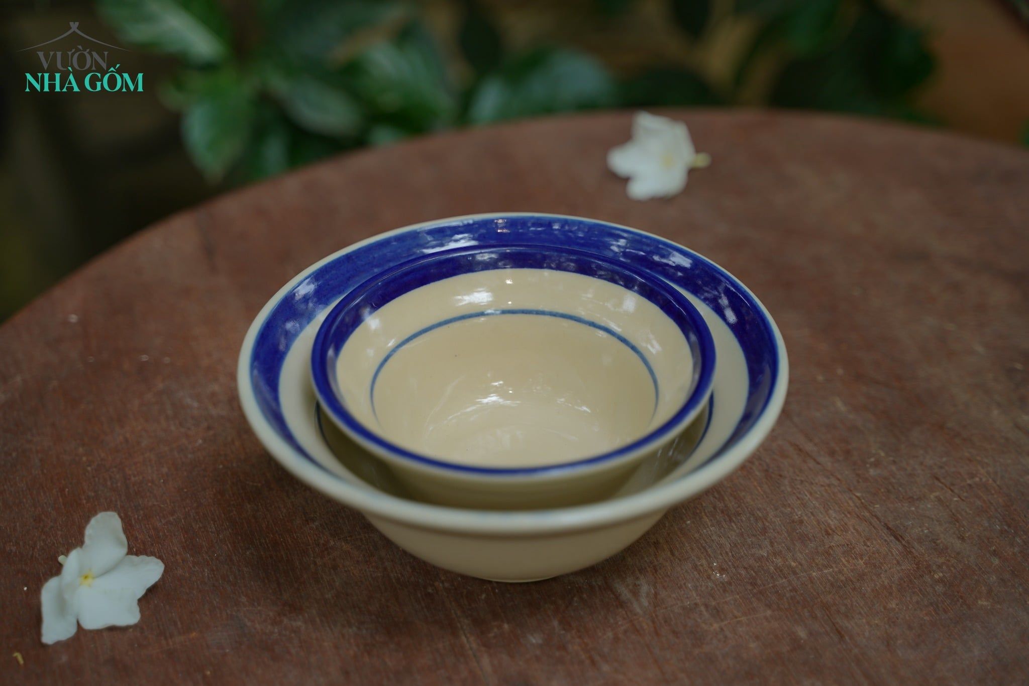  CBLX, Chén Chiết Yêu Chỉ Xanh - Chén Bát Hiện Đại - Tô Chiết Yêu - R13cm| R17cm. 