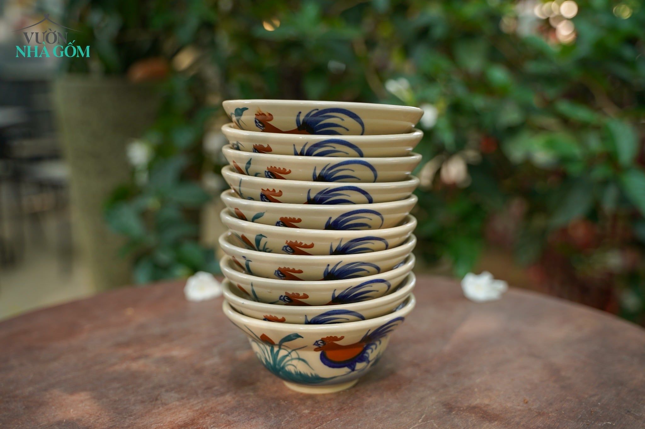  CBLX, Chén Chiết Yêu Vẽ Gà - Chén Bát Hiện Đại - Tô Chiết Yêu - R13cm| R17cm. 