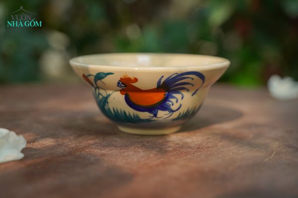  CBLX, Chén Chiết Yêu Vẽ Gà - Chén Bát Hiện Đại - Tô Chiết Yêu - R13cm| R17cm. 
