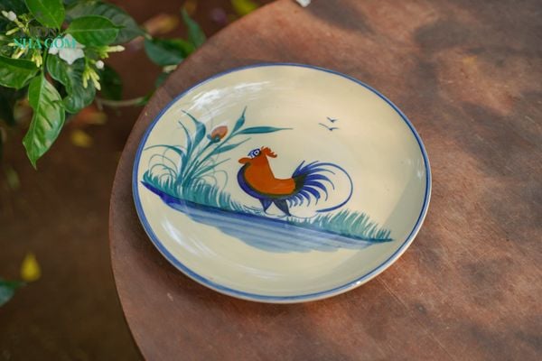  CBLX, Dĩa Dẹt Lớn Vẽ Gà - Chén Bát Hiện Đại - Đĩa Salad, Dĩa Đựng Rau - R22 | R25 | R27 | R30 