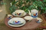  [TẾT] Bộ Bình Gà trống Dân Dã - 5 Tách, 1 Bình Trà & 1 Dĩa Đựng - Gốm Lái Thiêu Nam Bộ. 