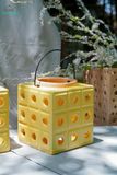  Đèn Gốm Lọng Tổ Ong, Trang Trí Nhà Cửa, Decor Sân Vườn,  Cao 20cm x Rộng 17cm 