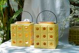  Đèn Gốm Lọng Tổ Ong, Trang Trí Nhà Cửa, Decor Sân Vườn,  Cao 20cm x Rộng 17cm 