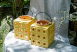  Đèn Gốm Lọng Tổ Ong, Trang Trí Nhà Cửa, Decor Sân Vườn,  Cao 20cm x Rộng 17cm 
