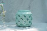  Đèn Gốm Lọng Lục Giác Chấm Bi, Trang Trí Nhà Cửa, Decor Sân Vườn, Cao 17cm x Rộng 17cm 