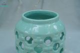  Đèn Gốm Lọng Lục Giác Chấm Bi, Trang Trí Nhà Cửa, Decor Sân Vườn, Cao 17cm x Rộng 17cm 