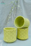  Đèn Gốm Lọng Tròn Chấm Bi, Trang Trí Nhà Cửa, Decor Sân Vườn, Cao 16,5cm x Rộng 16,5cm 