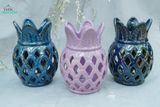  Đèn Gốm Lọng Hình Trái Dứa, Trang Trí Nhà Cửa, Decor Sân Vườn,  Cao 24cm x Rộng 14cm 