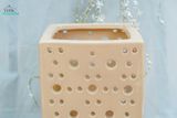  Đèn Gốm Lọng Chữ Nhật Chấm Bi, Trang Trí Nhà Cửa, Decor Sân Vườn, Cao 30cm x Rộng 20cm 